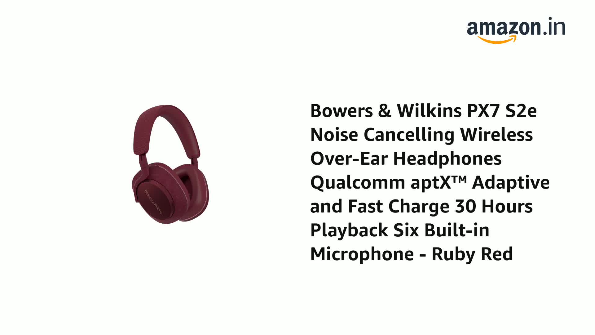 Bowers & Wilkins PX7 S2E Noise Cancelling Wireless Over Ear