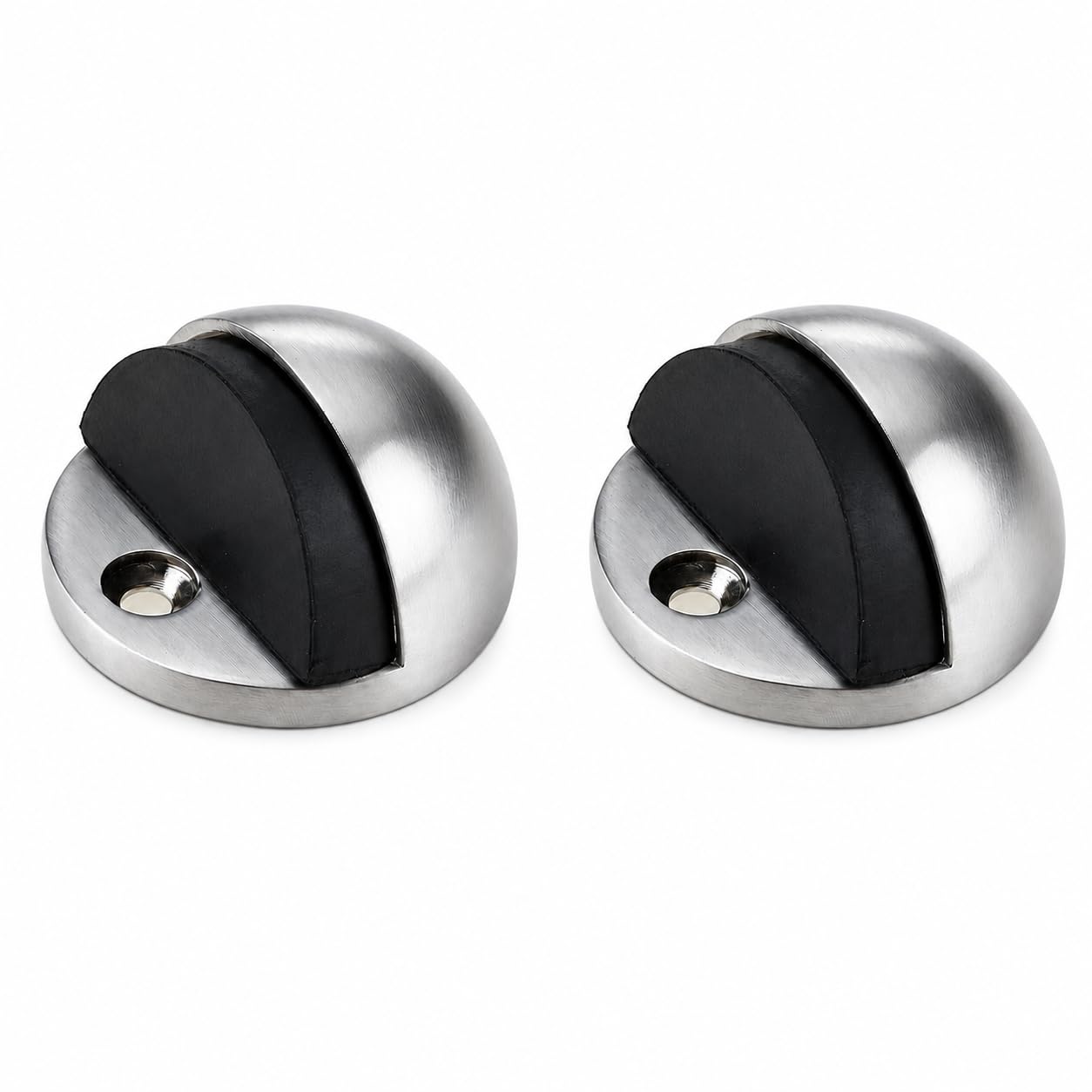 IRONWORX® Floor Mounted Door Stop | Satin Chrome | 2 Pack