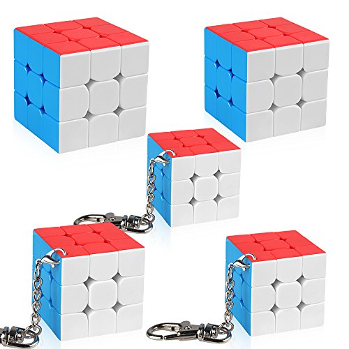 D-FantiX Moyu Cubing Classroom Set Mini 3x3 Speed Cube Keychains 3x3x3 Magic Cube Key Ring Toys Gift Box