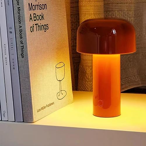 ZDAY Small Table Lamp Mushroom Table Lamp USB Charging Three Color Poleless Dimming Night Lamp Creative Touch Decorative Lamp (Red) by ZDAYOZ - Image 5