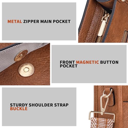 Image of Crossbody Bag Women Vegan Leather Hobo Handbag Trendy Crossbody Shoulder Bag Purses For Women with 2 Adjustable Strap