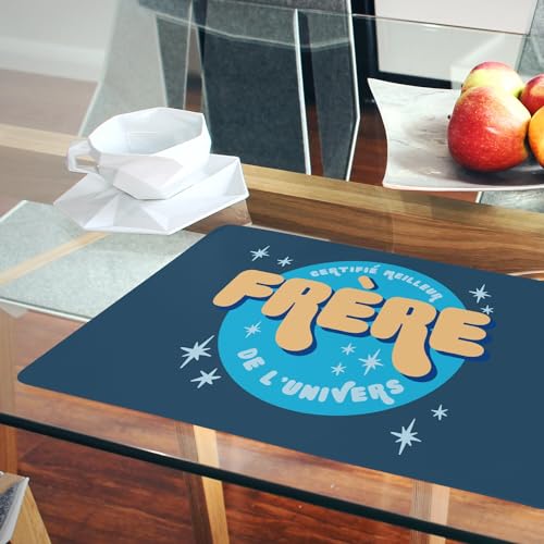 Sets de table souples en liège bleus pour repas de famille animés - 6