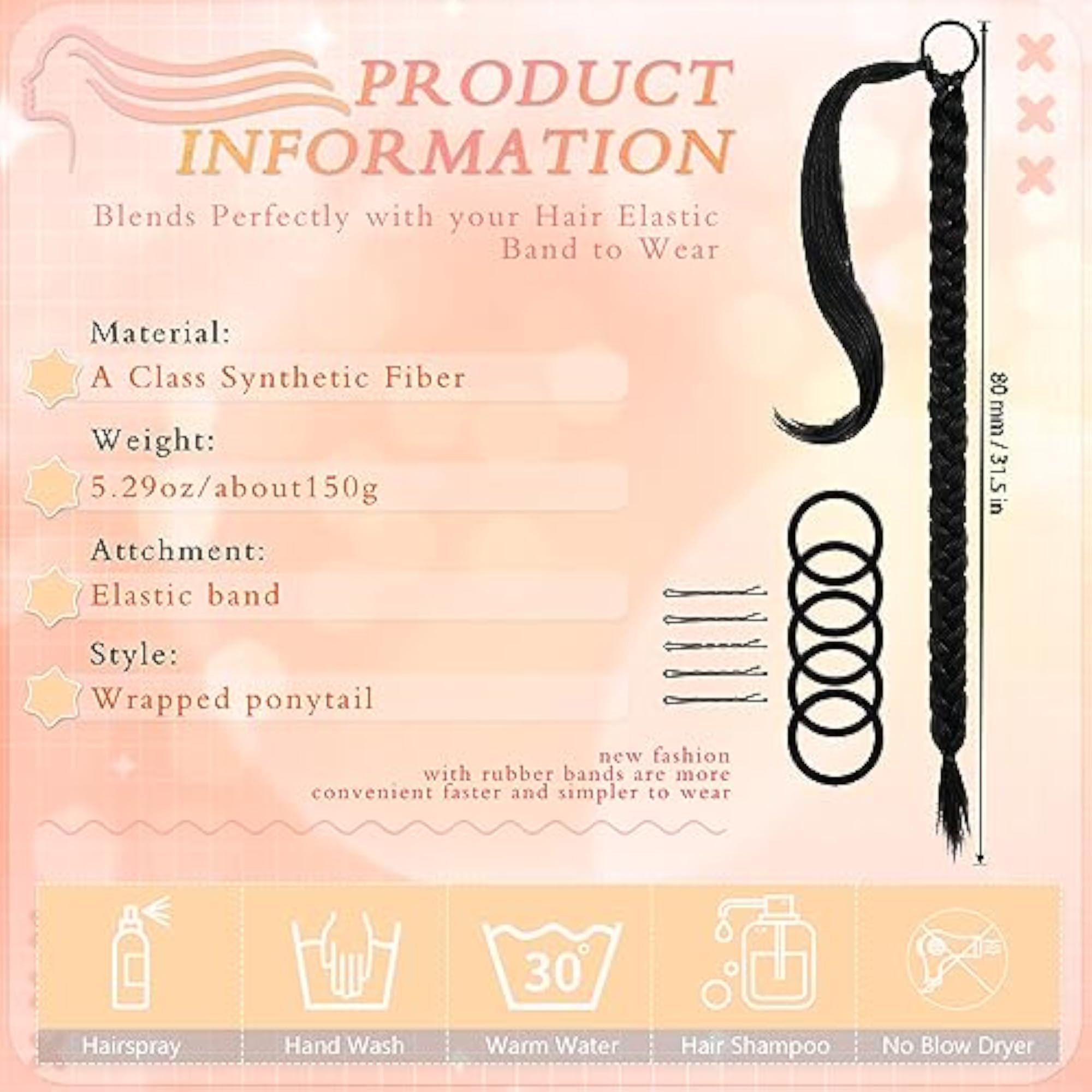 Long Straight Wrap Around Ponytail Hair Extension