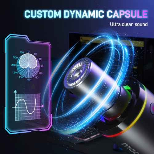 Miniatura 2 de Maono Micrófono Dinámico Xlr Usb, Micrófono Podcast Rgb Con Software Para Stream, Gaming, Grabación, Voz En Off, Micrófono Pc Con Silencio, Jack Para Auriculares, Control De Ganancia Y Volumen Pd200x