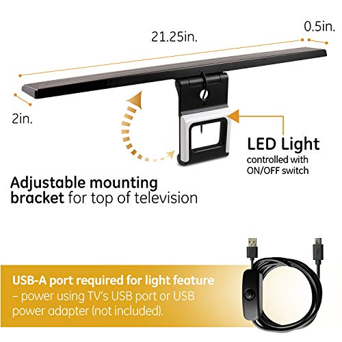 Ge Led Lights Amplified Tv Antenna, Tv Antenna With Build In Led Strip Lights, Tv Antenna For Smart Tv, Bias White Light 6500K, 1080P Digital Hdtv Vhf Uhf Nextgen Tv, Amplifier Signal Booster, 46003 #TOP5