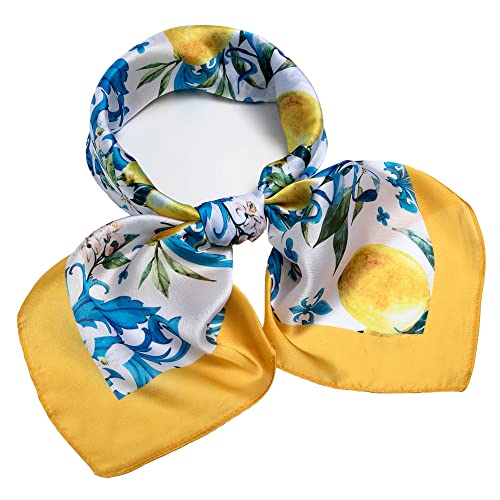 Silk Like Scarf Lightweight Head Scarves Fashion Pattern Hair Scarf Satin Design Neck Scarfs