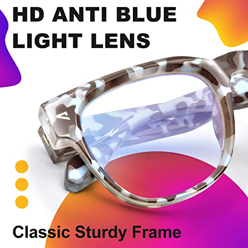 Image of VISOONE Square TR90 Blue Light Blocking Glasses with Anti Glare Computer Glass Woman and Men SAGE