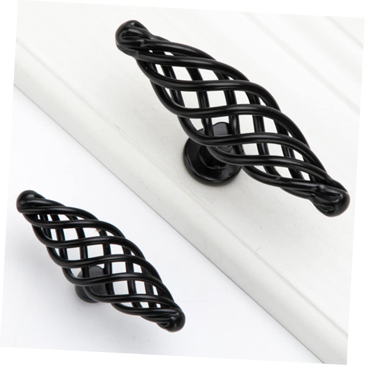 DOITOOL Nordic Bird Cage Door Handle 4-Pack Black Alloy Cabinet Knobs 2.36X1.18X1.18In Creative Birdcage Pulls for Kitchen Furniture Wardrobe Drawers - Image 2