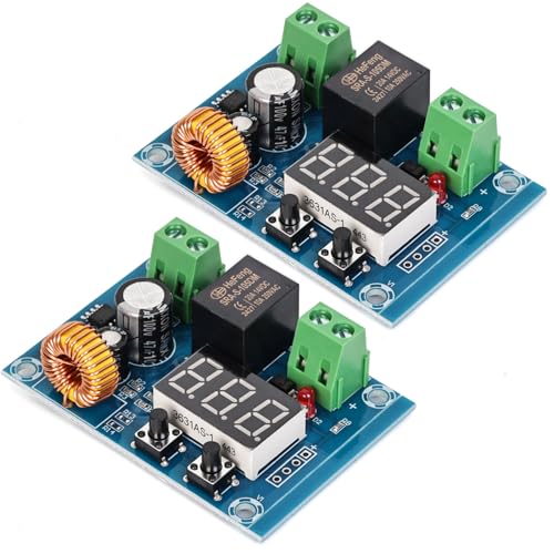 12V-36V DC Voltage Protection Module Digital Low Voltage Protector Disconnect Switch Cut Off Over Discharge Protection Module Pack of 2