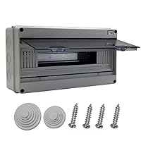 Vista 12 de Caja de protección de distribución ABS para disyuntores, caja de distribución de energía al aire libre impermeable de 12 vías, caja de conexiones