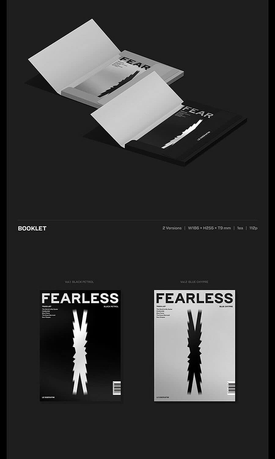 Amazon.com: LE SSERAFIM FEARLESS 1st Mini Album ( BLACK PETROL +