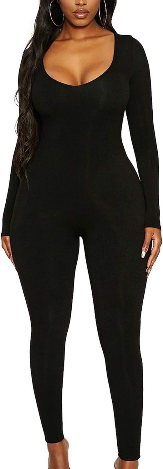 MuliskyWomen's Sexy Long Sleeve Bodycon Jumpsuit Rompers One Piece Outfits