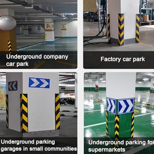 Protezioni angolari riflettenti da parete, a strisce gialle, per garage, parcheggio, magazzino, ufficio, lunghezza 60 cm, migliorano la sicurezza e la visibilità