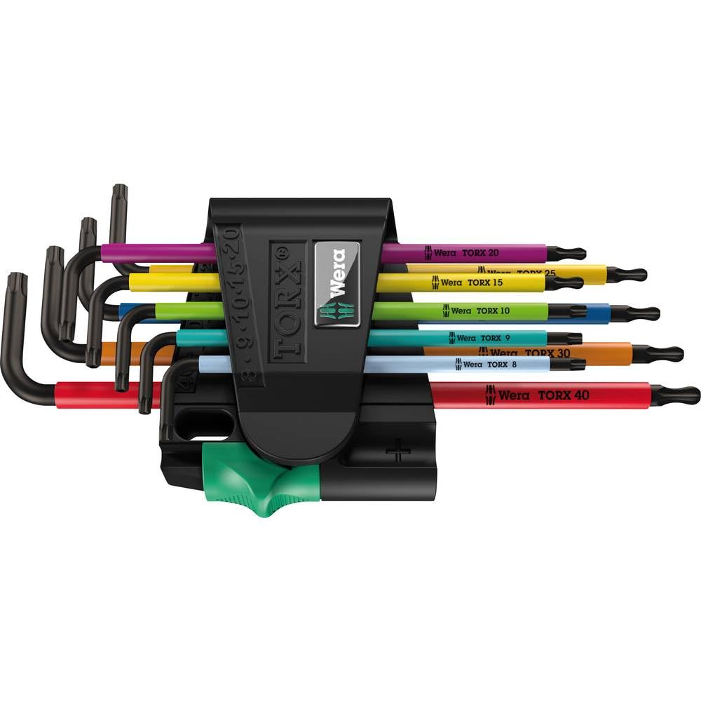 Wera 967 SPKL / 9 Torx BO Multicolour Juego de llaves Allen, BlackLaser, 9 piezas, 05024335001