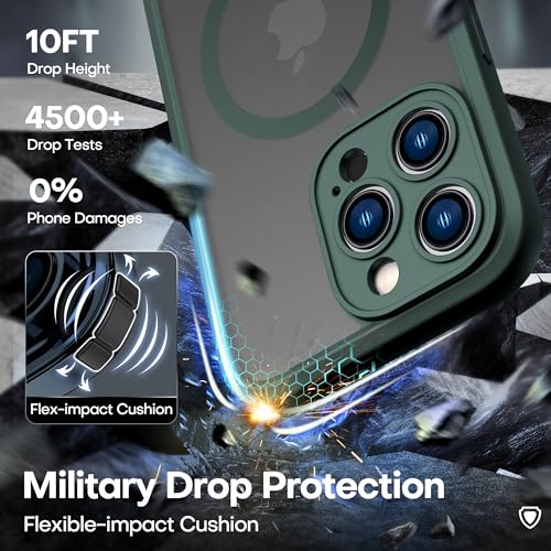 ImpactStrong Magnetic Guard Designed for iPhone 14 Pro Case [Camera Protection] [Military Grade Drop Tested] [Compatible with MagSafe] Slim Translucent Matte Phone Case (6.1") - Dark Green by ImpactStrong - Image 9