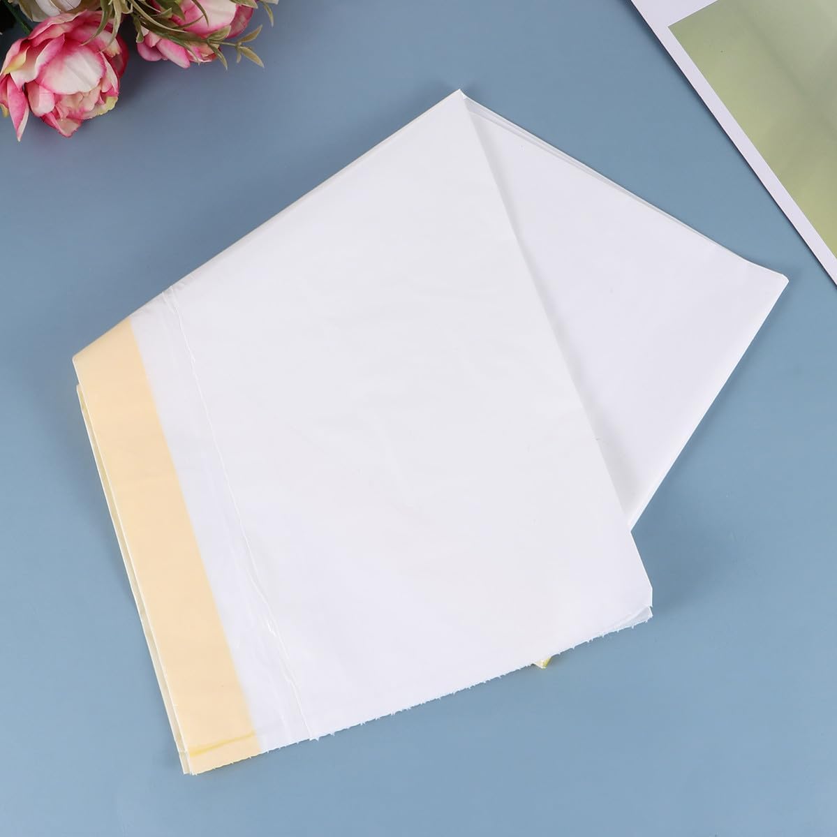 Lurrose 7pcs White Cat Litter Waste Bags for Cat Litter Box, Thickened Ldpe Material with Drawstring, Lightweight and Easy Carrying, for Camping and Travel Use