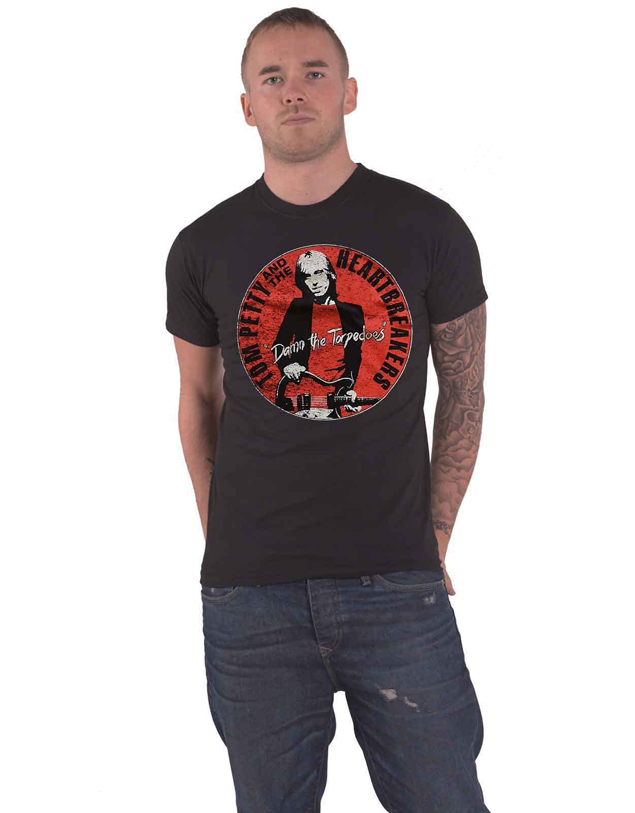 Rock Off Officially Licensed Products Men's Black Tom Petty And The Heartbreakers T Shirt Damn The Torpedoes Official Xl