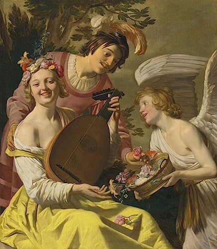 Tableau Allégorie de l'amour de Gerrit Van Honthorst sur toile 60x90cm
