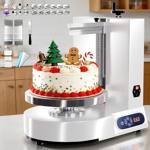 WantJoin Cake Decorating Machine - 4-12 Inch Sloped Panel LED Automatic Cream Spreading with...
