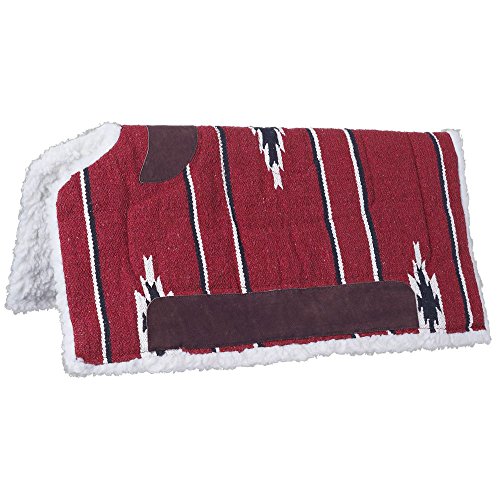 Tough 1 Sierra Cutback Saddle Pad/Fleece Bottom, Red/Black/Cream, 32 X 32 #TOP23
