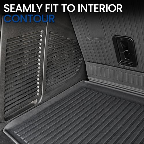 Image of Cargo Mat Backrest Mats for 2021-2025 2026 Chevrolet Chevy Tahoe /GMC Yukon Accessories(Not for Yukon XL), All Weather TPE Trunk Liner 3rd Row Seat Back Covers(Cargo Mat+3rd Row Backrest Mat)