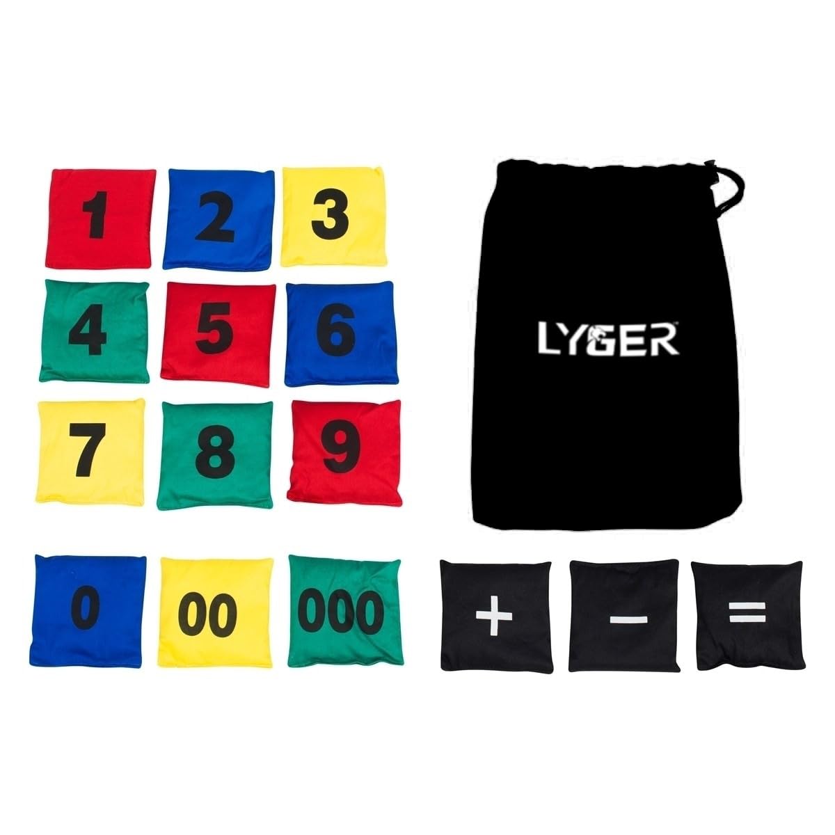 LYGER Educational Numbered Bean Bags, Number 1-10 | Pack of 10 (Multicolor)