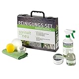 VORTEILS-SET: handlicher, robuster Koffer zur Reinigung & Pflege für viele Bereiche (Naturstein & Kunststein) wie Grabsteine, Einfriedungsmauern, Gehwegplatten, Figuren und Skulpturen.