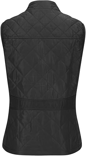 Miniatura 4 de SHOPESSA Chalecos acolchados para mujer, ligero, cuello alto, con cremallera, chaleco acolchado con bolsillos, chaleco acolchado delgado