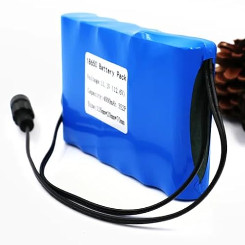 HUBATS 11.1V 4000mAh 12v 4Ah 3S2P Battery with DC5.5 * 2.1mm Plug for Solar Light Toys