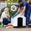 BLKMTY Dog House for Large Medium Small Dogs, Indoor Outside Dogs Pet Houses, Outdoor All Weather Dog Houses W/Base Support for Winter Durable, 34 D, Blue