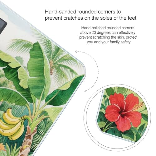 Báscula Digital Tropical Palm Banana Leaf para Baño miniatura 4