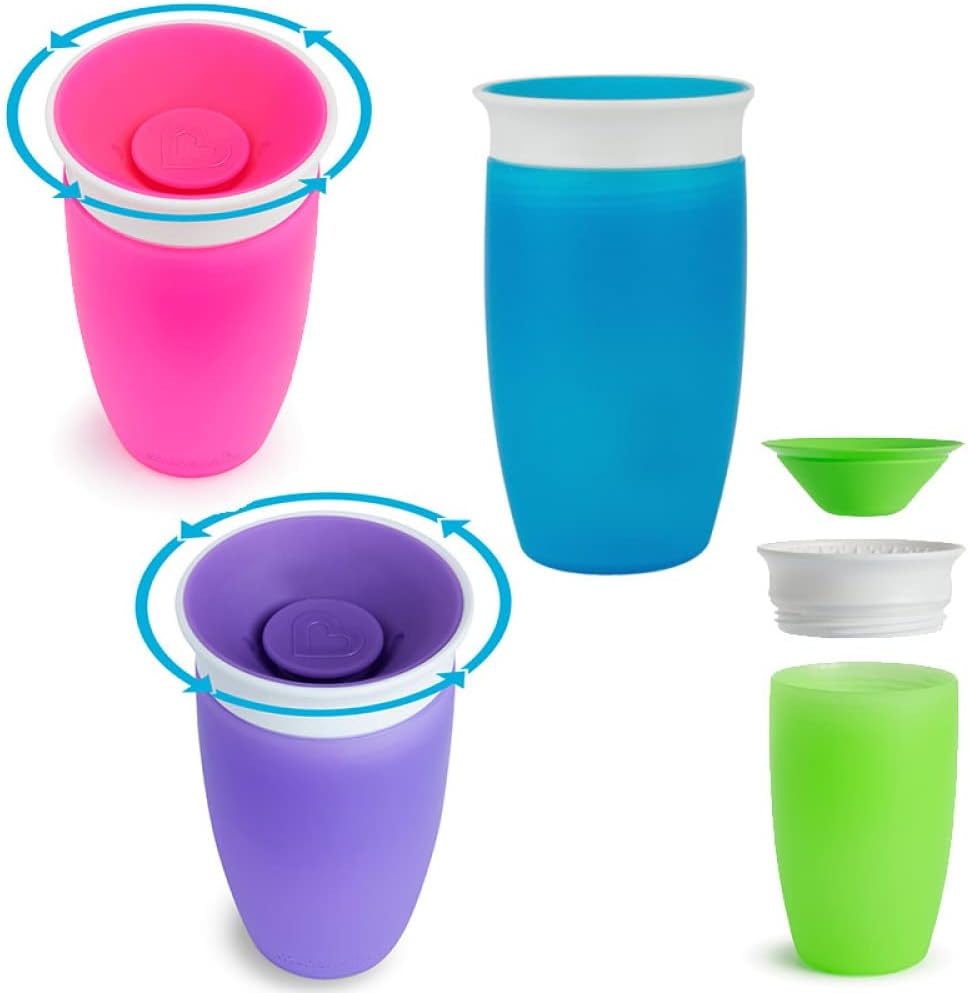 Munchkin Miracle Non-Spill 360 Degree Seal Proof Valve Toddler Sippy Cup 296ml (1 Random Colour)