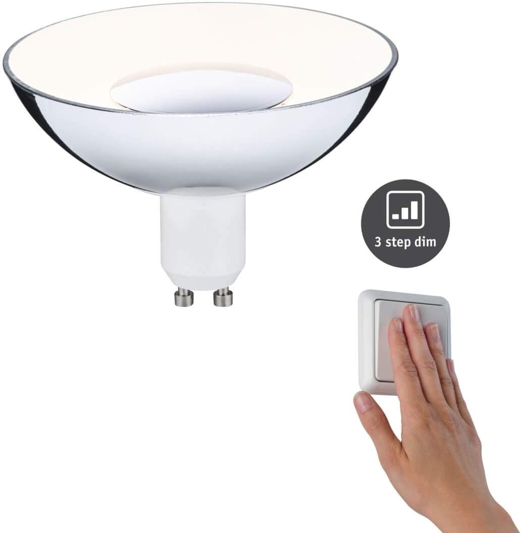 Paulmann 28792 LED lamp Reflector 3-Step dim 4.9 watts dimmable Energy-Saving lamp Silver, White Lighting Lamps 3000 K GU10 - Image 3