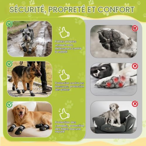 Faankiton Chaussures de Chien Bottes Chien 4PCS Chaussure Chien Imperméable – vue 5