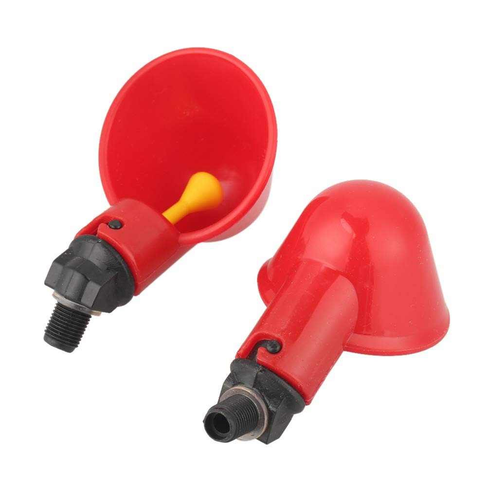 Broco 10 Bebederos de Taza para Gallinas, Vasos Automáticos de Agua para Aves de Corral, Bebedero para Pollos, Patos, Gansos, Pavos con Fijación Lateral o Inferior