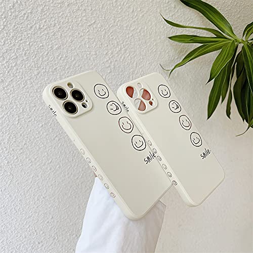 Cute Smile Pattern For Iphone 14 Pro Max Phone Case Cartoon Side Frame Design Protective Cover Silicone Cases For Women Comaptible With Apple Iphone 14 Pro Max 6.7 Inch - White #TOP5