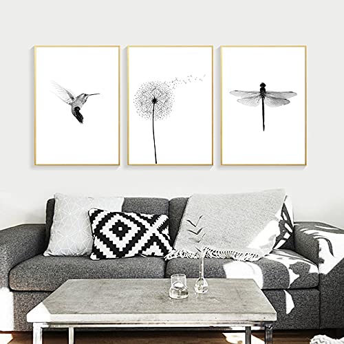 Peinture d'art scandinave pissenlit pour créer un salon zen et lumineux