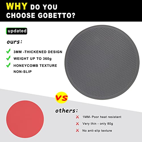 Multi-Purpose Silicone Mat, Heat Resistant, Bpa Free, Non Slip Microwave Baking Mat, Food Cover, Trviet, Splatter Guard, Drying Mat, 12 Inch Diameter, Set Of 2 (Gray) #TOP3