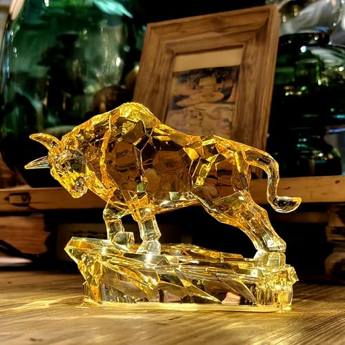 Estatua de Toro de Acrílico 8.5 in para Decoración miniatura 1