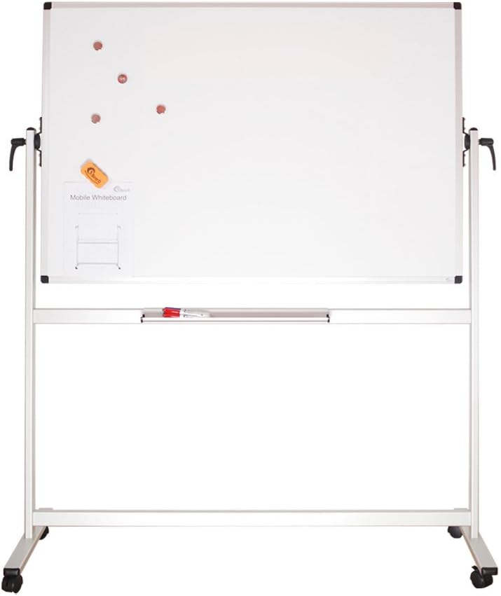 XBoard Magnetic Mobile Whiteboard 60 x 40, Double-Sided Dry Erase Board, White Board with Aluminum Stand