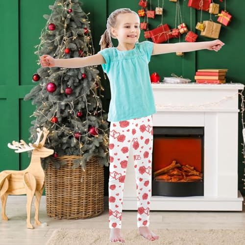 Girls' Leggings Love Relationship Valentine's Day Ankle Length Printed Leggings Comfort Pants for Kids 4-10 Years3
