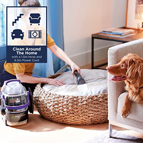 BISSELL SpotClean Pet Pro | 750W Portable Carpet Cleaner | Removes Spills, Stains and Pet Messes | includes Pet Stain Trapper Tool | Cleans Carpets, Upholstery & Car | 15588 | 2.8L | Black/Purple - Image 4