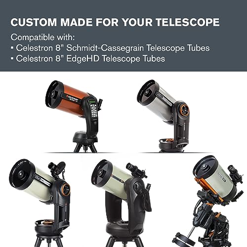 Celestron 94244 EclipSmart Solar Eclipse Telescope Filter – ISO 12312-2 Compliant, Secure Fit with Solar Safe Film, Works with 8” Schmidt-Cassegrain/EdgeHD Telescopes, Black