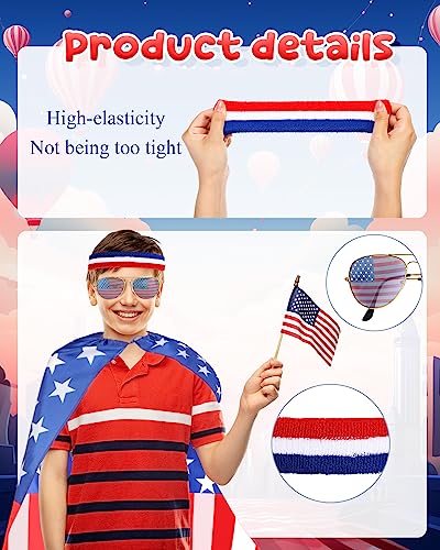 Mepase-4th-of-July-American-Flag-Cape-Halloween-USA-Outfits-Sunglasses-USA-Flag-Color-Headband-Patriotic-Accessories