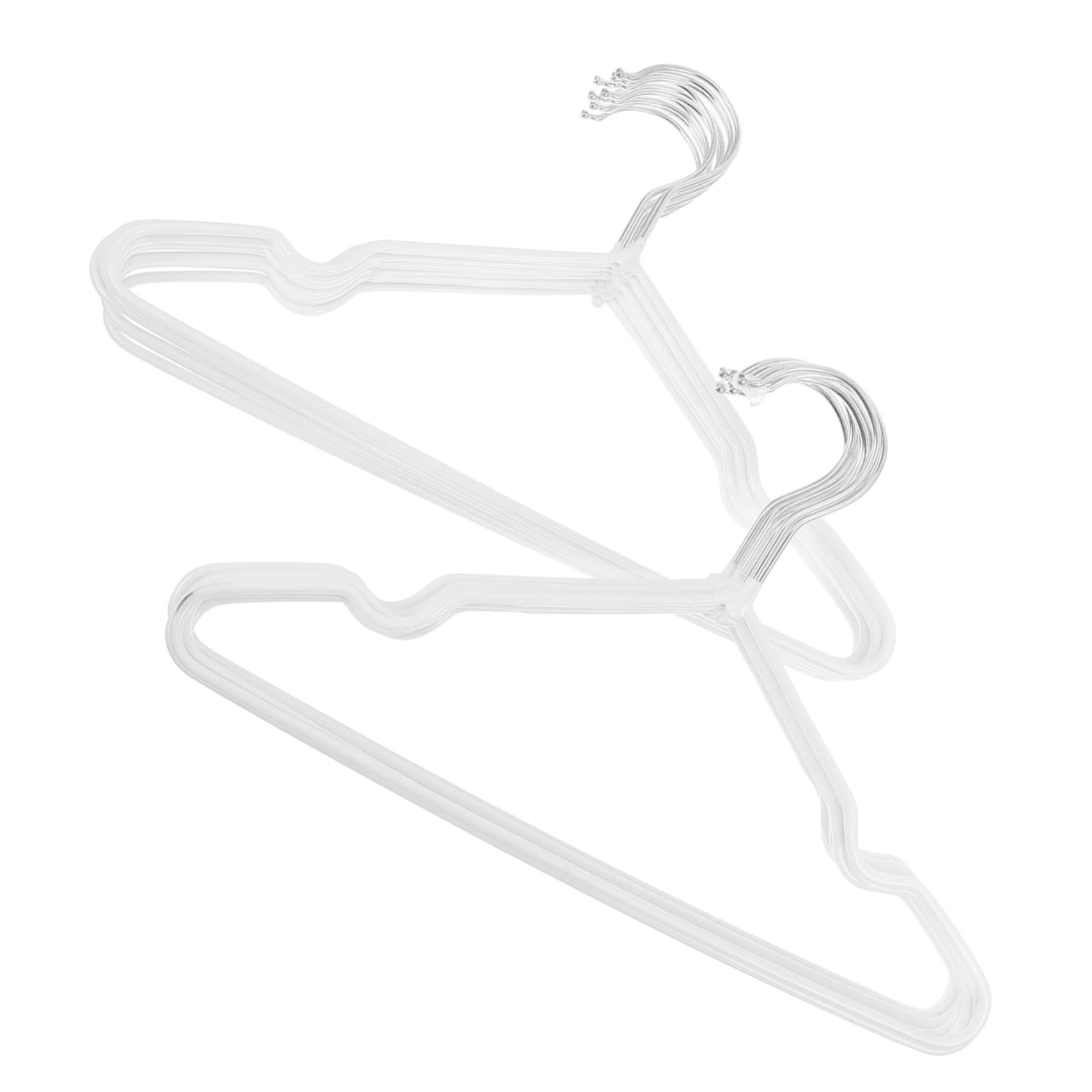 Cintres en PVC blanc Gatuida lot de 20 gain de place et robustes pour penderie enfant et magasin