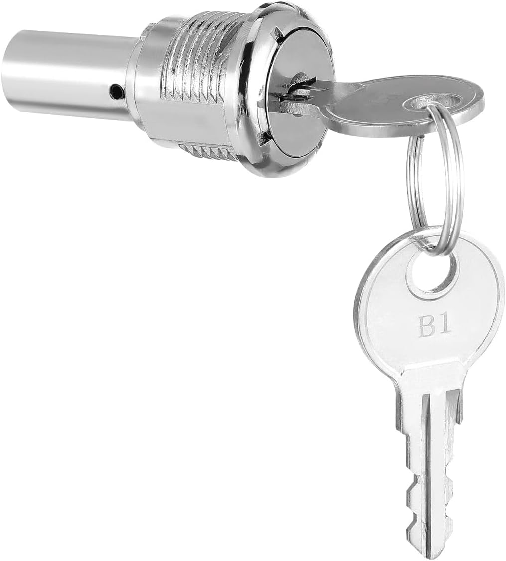 Vending Machine Lock and Key Set for Gumball Candy Dispenser Secure Tubular Lock Replacement with 2 Keys Fits Most Vending Machines 1.57X0.86X0.86In