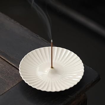 Handmade Natural Ceramic Incense Holder Stand for Sticks,Incense Tray Ash Cather,Perfect for Meditation Yoga Relaxation,Home Decor