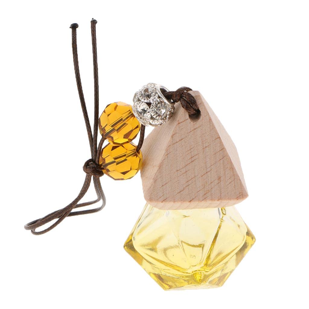 Empty Refillable Glass Perfume Bottle Hanging Pendant Car Home Decor Yellow-image-10