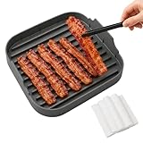 WUYIHUACHEN Microwave Bacon Tray -10 Inch Large Silicone Food...
