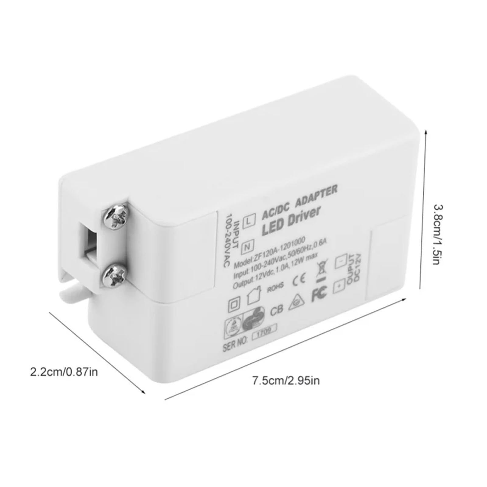 AC 100-240 V do DC 12 SMD LED Przełącznik sterownika Transformator mocy taśmy (12 W) (24(12W)